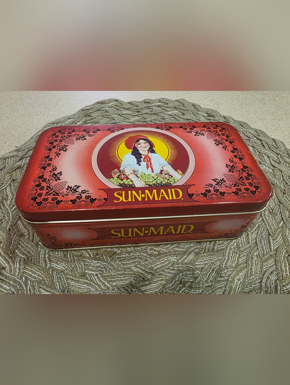 Vintage Sun Maid Raisins Tin 1990